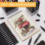 Набір двосторонніх скетч-маркерів 48 шт Фломастери для малювання на спиртовій основі