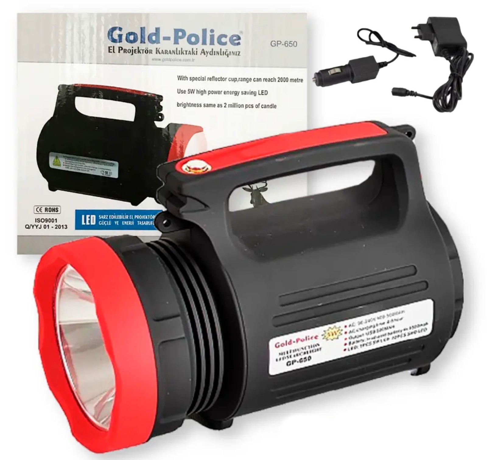 Потужний ліхтар з повербанком Gold Police GP-650 прожектор Потужний ліхтар з повербанком Gold Police GP-650 прожектор
